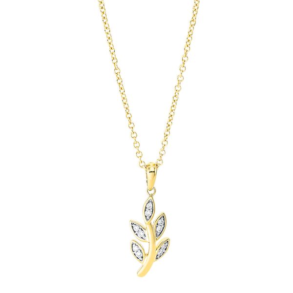 Collier Ästchen aus 750 Gelbgold 10 Brillanten 0.04ct