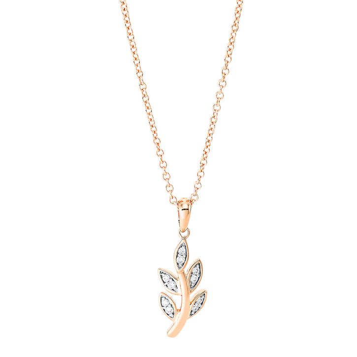 Collier Ästchen aus 750 Rotgold 10 Brillanten 0.04ct