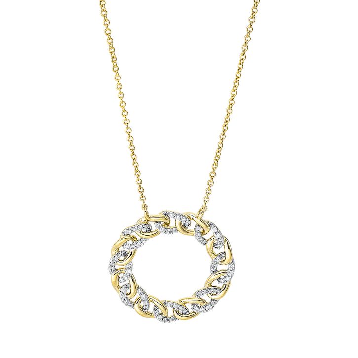 Collier Kreis aus 750 Gelbgold 64 Brillanten 0.25ct