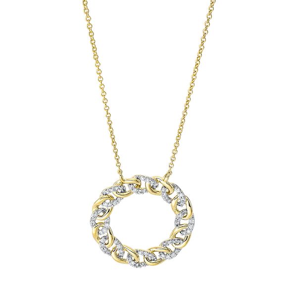 Collier Kreis aus 750 Gelbgold 64 Brillanten 0.25ct