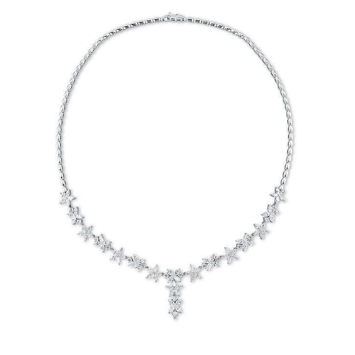 Collier aus 750 Weißgold Saphir 93 Brillanten 6.88ct