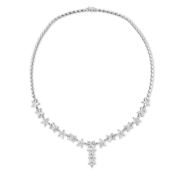 Collier aus 750 Weißgold Saphir 93 Brillanten 6.88ct