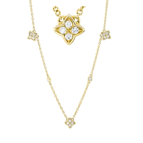 Collier aus 585 Gold Gelbgold 16 Brillanten 0,27ct TW-SI L:45,7cm