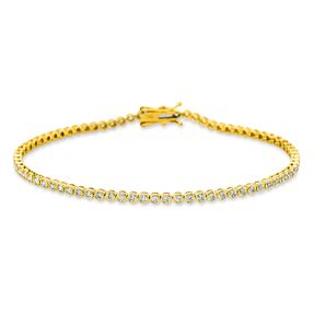 Armband aus 750 Gold Gelbgold 75 Brillanten 1,08ct TW-VSI L:18cm Zarge