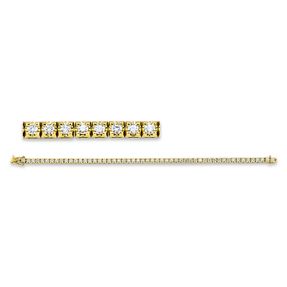 Armband aus 750 Gold Gelbgold 53 Brillanten 2ct TW-SI L:16,5cm 4er-Krappe