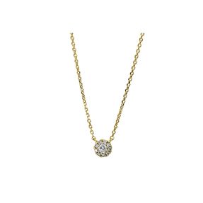 Collier aus 750 Gelbgold 9 Brillanten 0,03ct TW-SI 1 Brillant 0,03ct TW-SI L:45cm