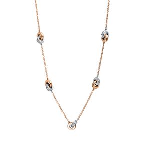 Collier aus 585 Gold Rotgold 55 Brillanten 0,21ct TW-SI L:42cm