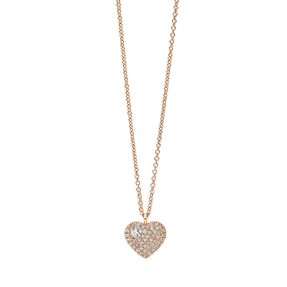 Pavé Collier Herz 750 Rotgold 46 Brillanten 0,1ct TW-SI 1 Brillant 0,05ct TW-SI