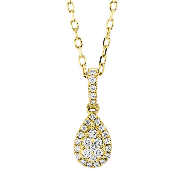 Collier Tropfen aus 750 Gelbgold 29 Brillanten 0.13ct