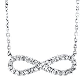 Collier Infinity aus 750 Weißgold 30 Diamanten 0,32ct TW-SI L:45,7cm