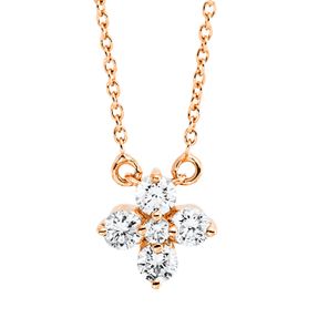 Collier aus 750 Gold Rotgold 5 Brillanten 0,15ct TW-SI L:45,7cm