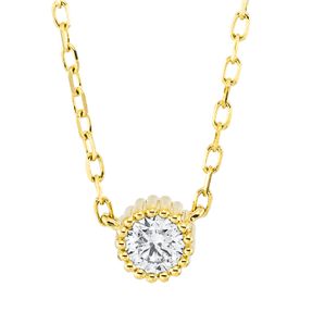 Solitaire Collier aus 750 Gold Gelbgold Brillant 0,18ct TW-PI L:45,7cm