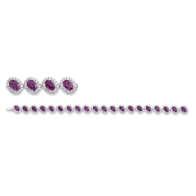 Armband aus 750 Weißgold 20 Rubine 8,92ct rot 320 Brillanten 2,89ct W-PI L:17,8cm