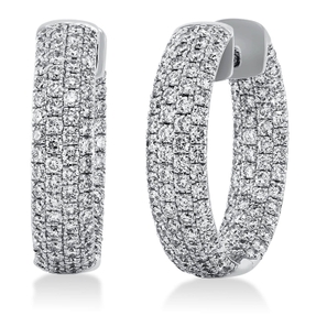 Pavé Creolen aus 750 Weißgold 260 Brillanten 1,99ct TW-SI 19,9x4,5mm