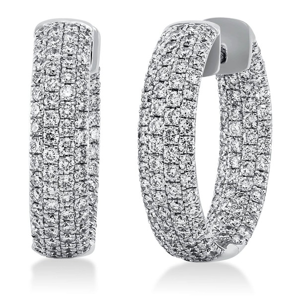 Pavé Creolen aus 750 Weißgold 260 Brillanten 1.99ct