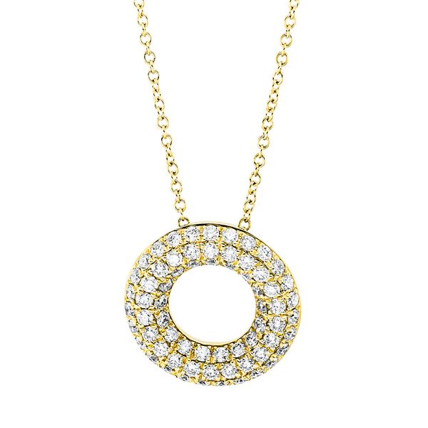 Pavé Collier Kreis aus 750 Gelbgold 66 Brillanten 0.51ct