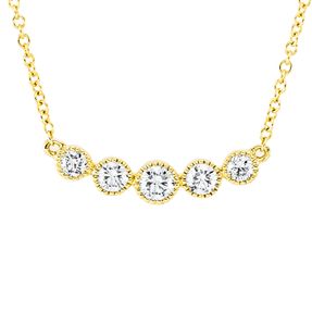 Collier aus 750 Gold Gelbgold 5 Diamanten 0,29ct TW-SI L:45,7cm