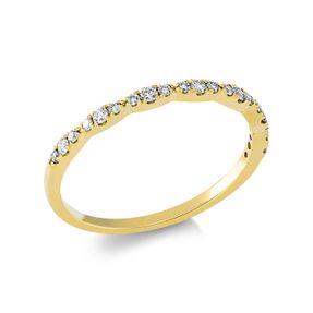 Ring schmal aus 750 Gold Gelbgold 21 Brillanten 0,2ct W-SI B:1,7mm