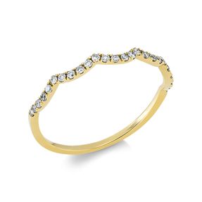 Ring gewellt aus 750 Gold Gelbgold 26 Brillanten 0,17ct W-SI B:2,4mm