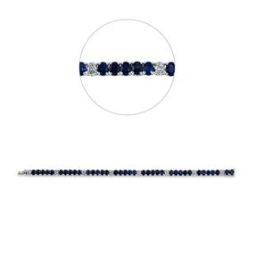 Armband 750 Weißgold 37 Saphire 13,16ct blau 8 Brillanten 1,87ct TW-SI L:17,2cm