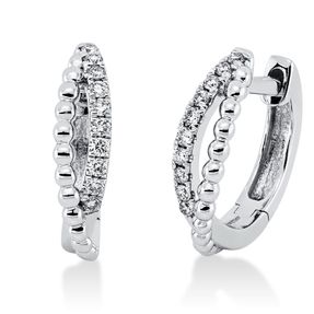 Creolen aus 750 Gold Weißgold 20 Brillanten 0,11ct W-SI 11,9x3,3mm