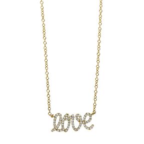 Collier Love aus 750 Gold Gelbgold 65 Brillanten 0,14ct TW-SI L:42,5cm