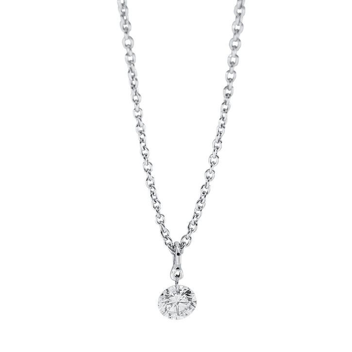 Solitaire Collier aus 750 Weißgold 1 Brillant 0.16ct