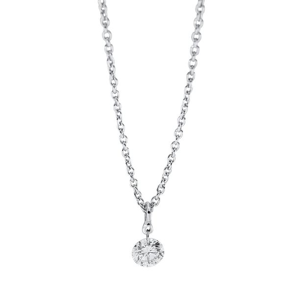 Solitaire Collier aus 750 Weißgold 1 Brillant 0.16ct