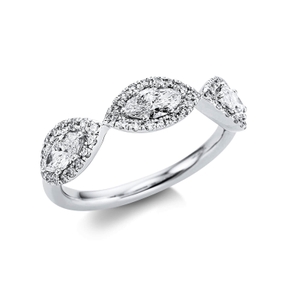 Ring aus 750 Gold Weißgold 54 Diamanten 1,7ct TW-SI H:5,9mm