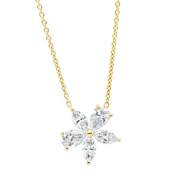 Collier aus 750 Gelbgold 5 Diamanten 0.86ct