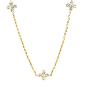 Collier aus 750 Gold Gelbgold 25 Brillanten 0,43ct W-SI L:45cm