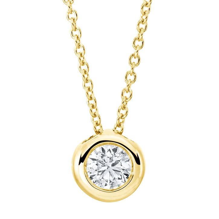 Solitaire Collier aus 750 Gelbgold 1 Brillant 0.19ct