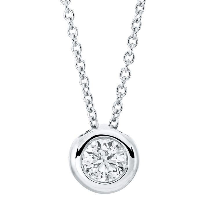 Solitaire Collier aus 750 Weißgold 1 Brillant 0.19ct