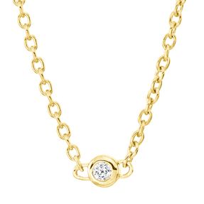 Collier aus 750 Gold Gelbgold 5 Brillanten 0,08ct TW-SI L:45cm Zarge