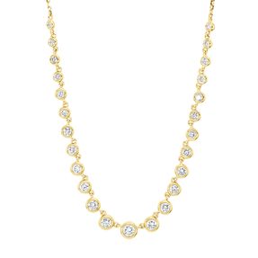 Collier aus 750 Gold Gelbgold 25 Diamanten 0,77ct TW-SI L:45,7cm Zarge