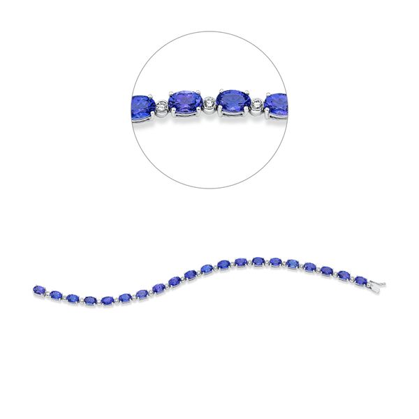 Armband aus 585 Weißgold 20 Tansanite 20 Brillanten 0.81ct