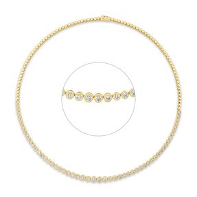 Collier aus 750 Gold Gelbgold 55 Diamanten 3,01ct TW-SI L:40,6cm Zarge