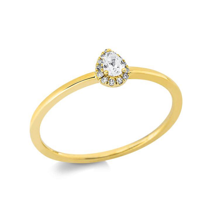 Ring aus 750 Gelbgold 14 Diamanten 0.13ct