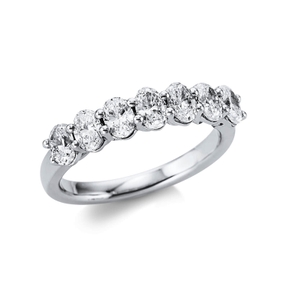 Halb-Memoire Ring aus 750 Weißgold 7 Diamanten Oval-Schliff 1,33ct TW-VSI B:4,6mm