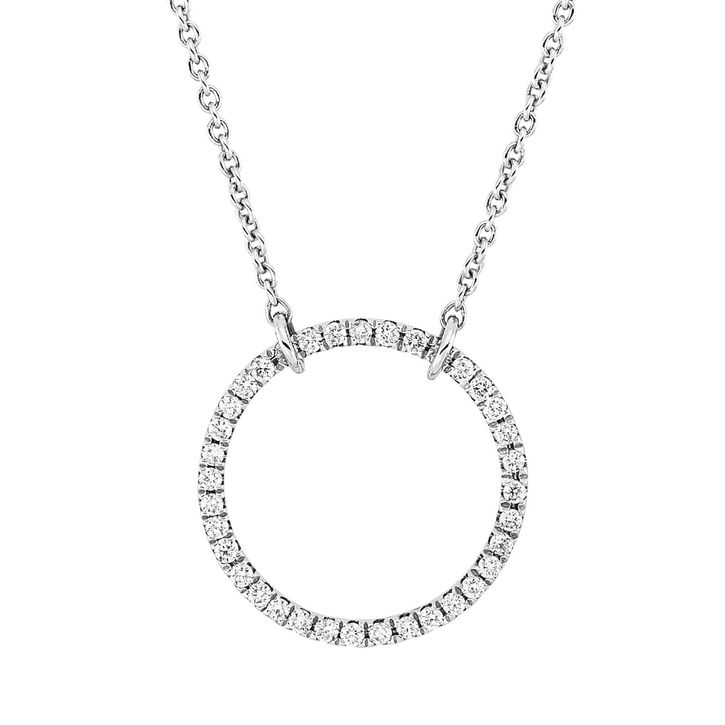 Collier Kreis aus 750 Weißgold 36 Brillanten 0.19ct