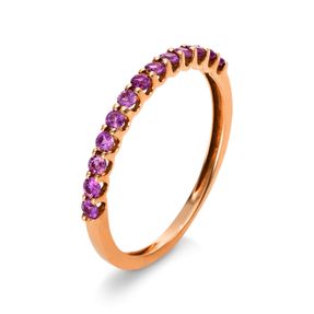 Ring aus 750 Gold Rotgold 13 Saphire 0,38ct pink B:1,7mm