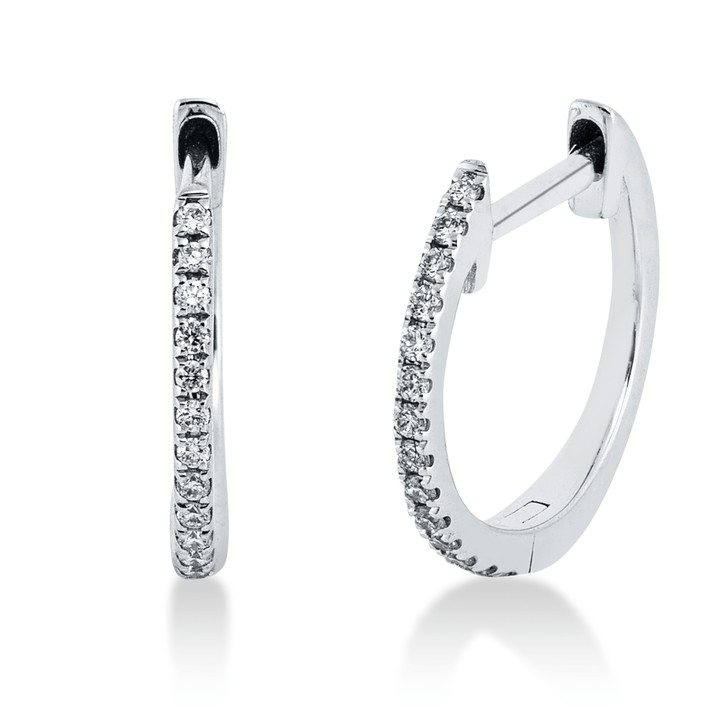 Creolen aus 750 Weißgold 28 Brillanten 0.07ct