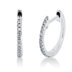 Creolen aus 750 Gold Weißgold 28 Brillanten 0,07ct TW-SI 11,6x1,4mm
