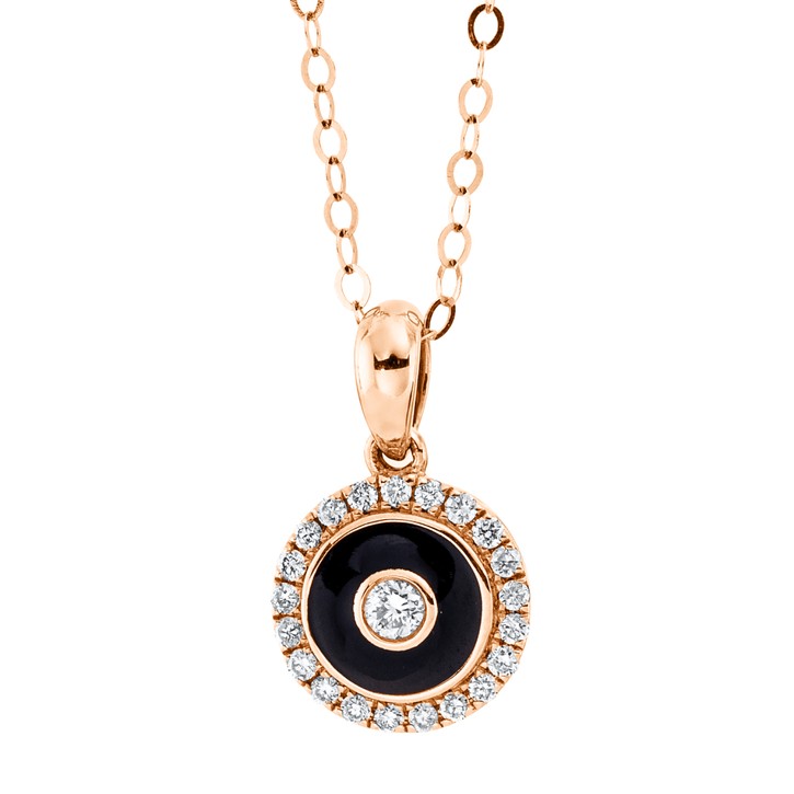 Collier Kreis aus 750 Rotgold 22 Brillanten 0.14ct