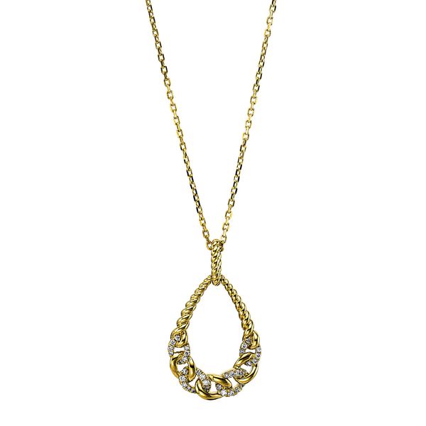 Collier Tropfen aus 750 Gelbgold 33 Brillanten 0.12ct