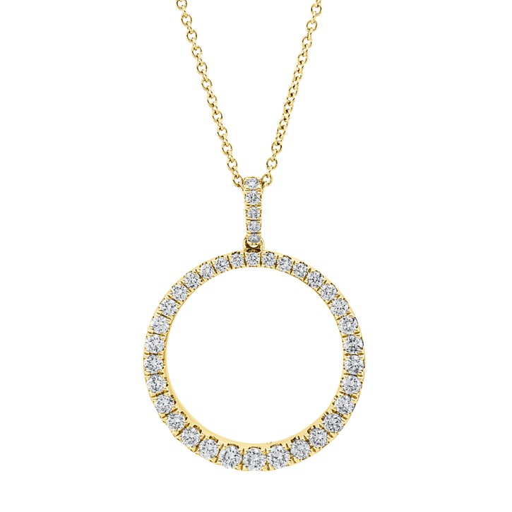 Collier Kreis aus 750 Gelbgold 37 Brillanten 0.81ct