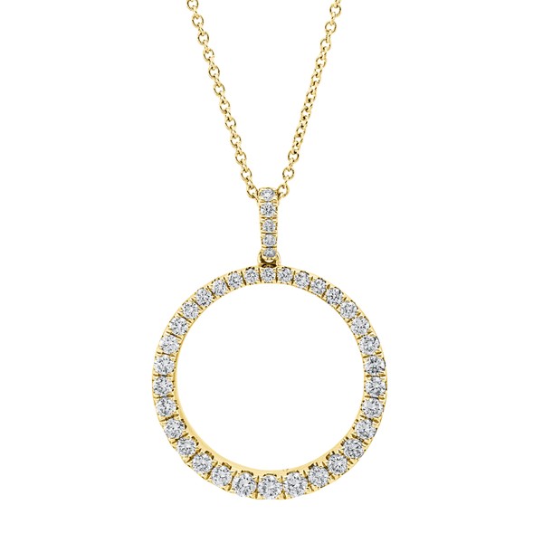Collier Kreis aus 750 Gelbgold 37 Brillanten 0.81ct
