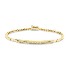 Armband aus 750 Gold Gelbgold 23 Brillanten 0,36ct TW-SI L:17,5cm