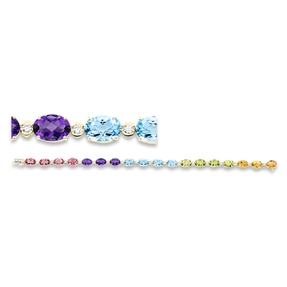 Armband aus 750 Gelbgold 18 Farbsteine 14,6ct mehrfarbig 18 Brillanten 0,44ct TW-SI
