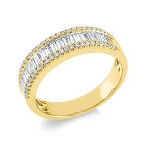 Ring aus 750 Gold Gelbgold 67 Diamanten 0,68ct TW-SI B:5,3mm